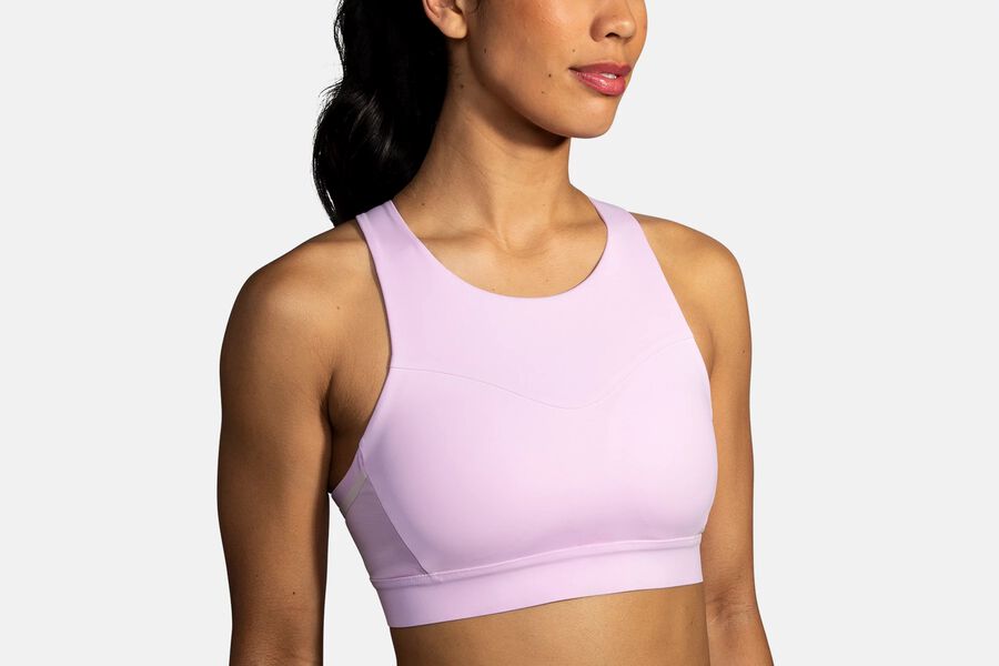 Womens Brooks Drive 3 Pocket Run Bras Orchid Haze/Rosewater | Clothing 9583-QGDKU